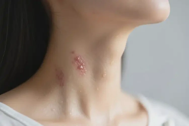 女人脖子偶尔起湿疹可不可以根治(图2)