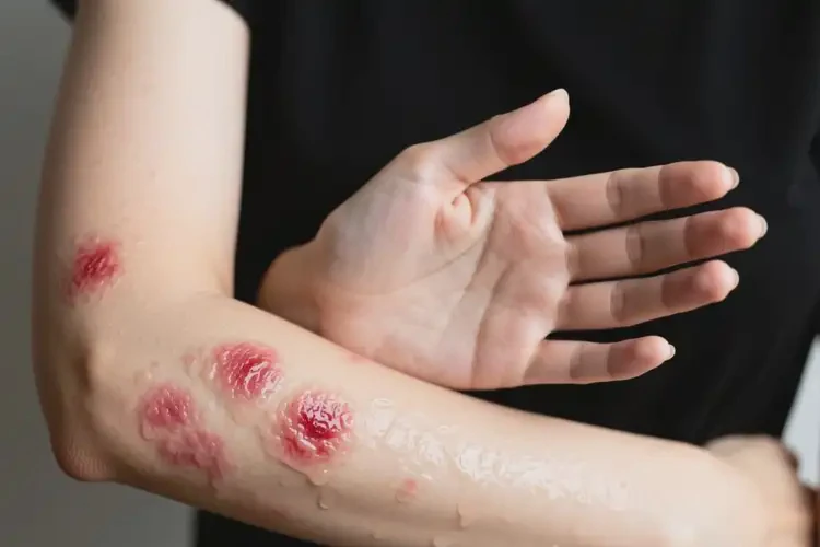 女人手臂容易长湿疹不管它会自己痊愈吗(图2)