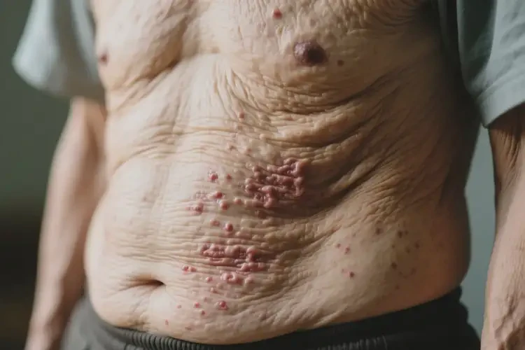 老年人肚子上出現(xiàn)濕疹可不可以根治(圖1)