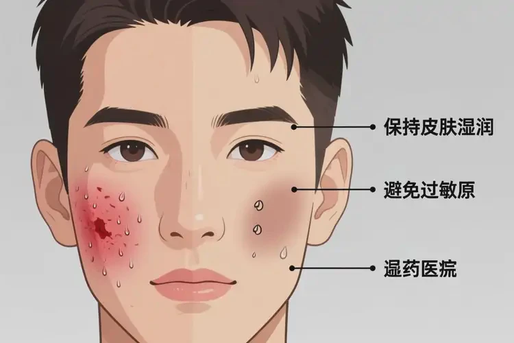 青年人臉上出現(xiàn)濕疹可不可以根治(圖2)