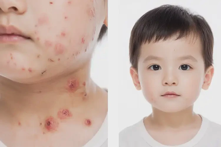 小儿脖子上经常起湿疹不管它会自己自愈吗(图1)