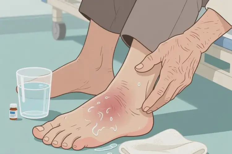 老人腳上偶爾起濕疹可不可以根治(圖1)