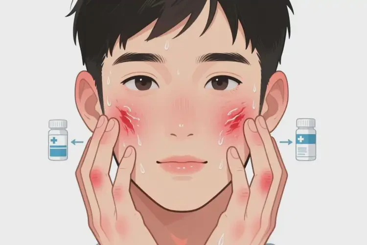 男生面部出現(xiàn)濕疹可不可以根治(圖1)