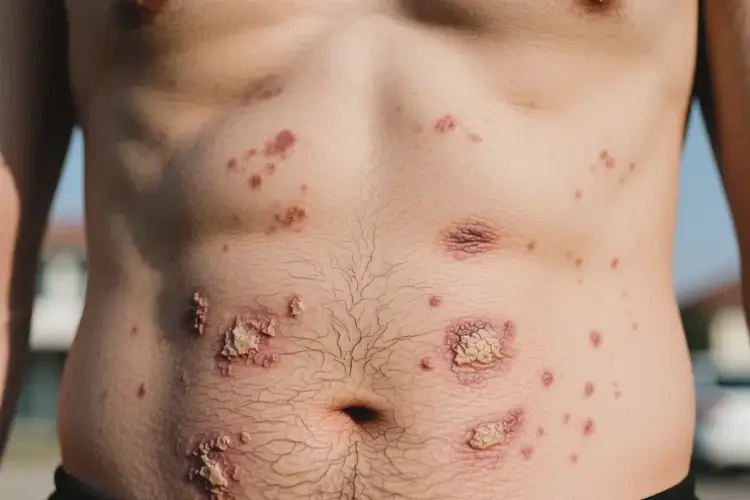 男人肚子上經常起濕疹可不可以根治(圖1)