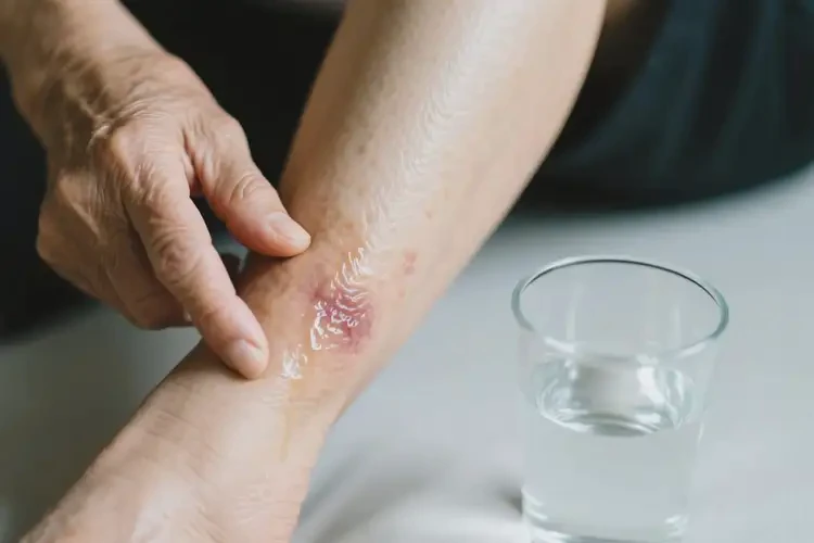 高齡老人小腿上經(jīng)常起濕疹可不可以根治(圖1)