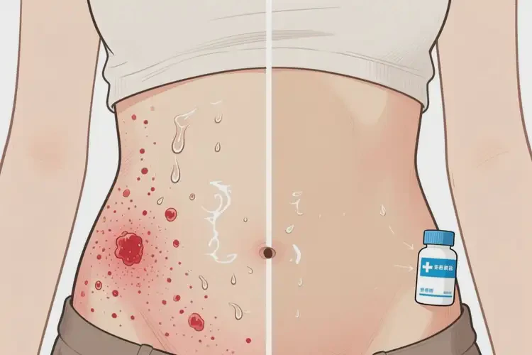 女性肚子容易起濕疹可不可以根治(圖1)