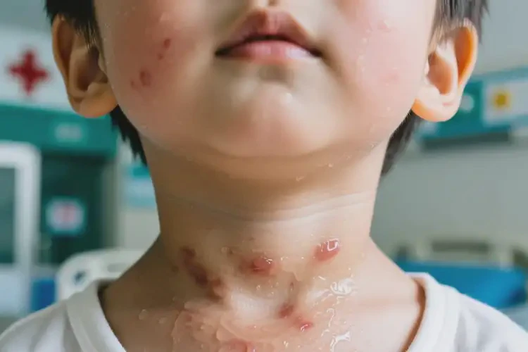 小孩脖子上偶爾起濕疹可以治好嗎(圖1)