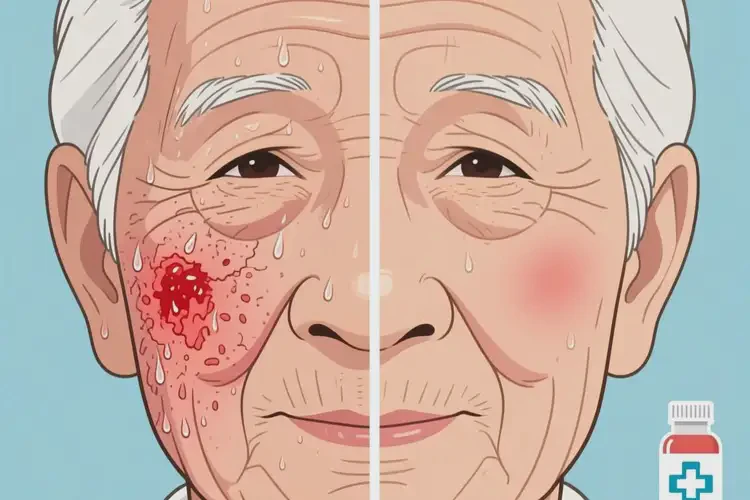 老人臉上長濕疹可不可以根治(圖1)