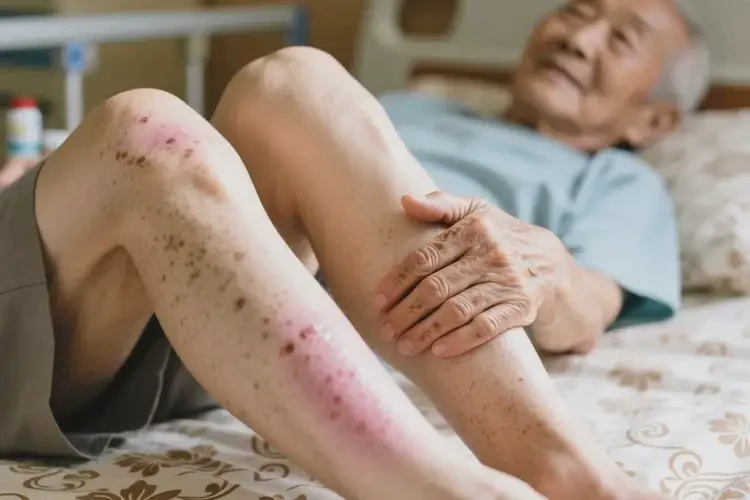 老人大腿上偶爾起濕疹可以治好嗎(圖1)