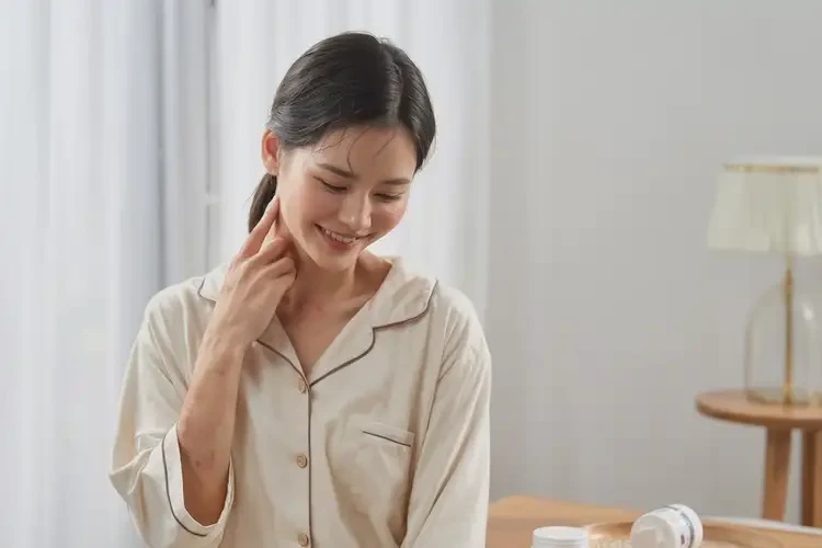 女性脖子上偶爾長濕疹可不可以根治(圖1)