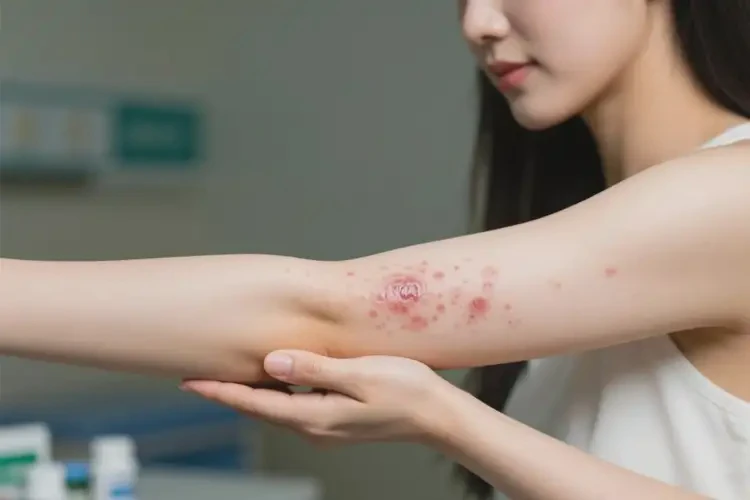 女生手臂上起濕疹可不可以根治(圖1)