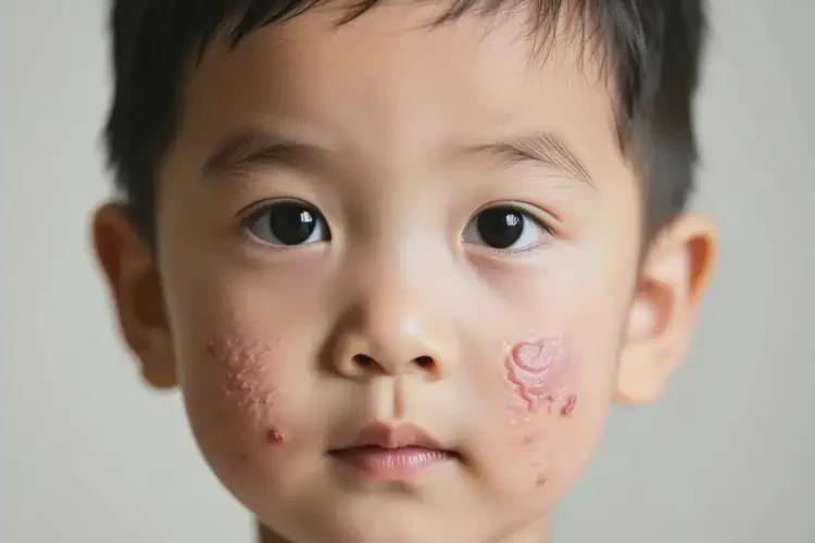 小孩面部長(zhǎng)濕疹可以治好嗎(圖1)