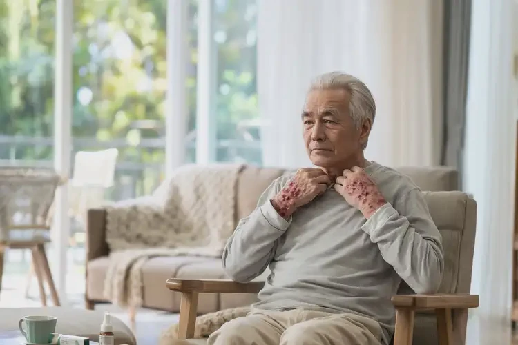 老年人手臂容易長(zhǎng)濕疹可以治好嗎(圖1)