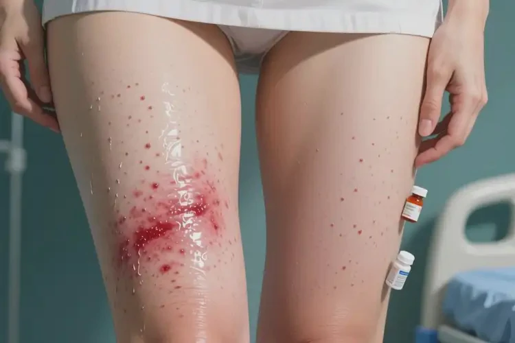 女性大腿出現(xiàn)濕疹可以治好嗎(圖1)