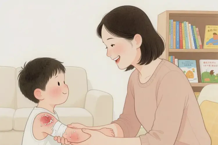 小兒手臂上出現(xiàn)濕疹可以治好嗎(圖1)