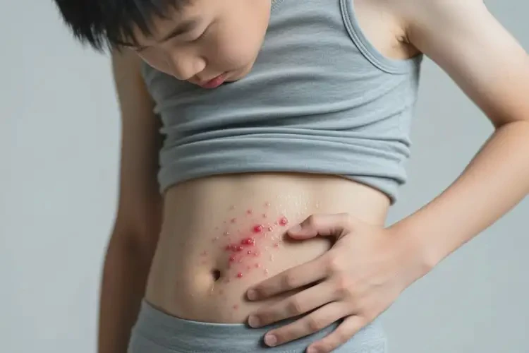 中学生肚子上出湿疹可不可以根治(图2)