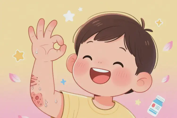 孩子手臂上出現(xiàn)濕疹可以治好嗎(圖2)