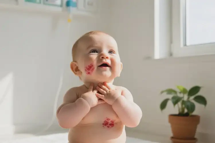 寶寶脖子上有濕疹可以治好嗎(圖3)