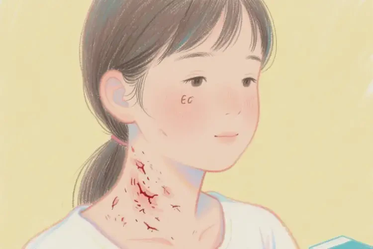 女生脖子上出現(xiàn)濕疹可不可以根治(圖1)