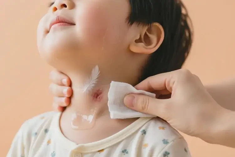 孩子脖子出現(xiàn)濕疹可不可以根治(圖1)