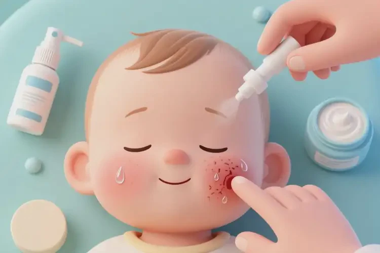 嬰幼兒臉上經(jīng)常起濕疹可以治好嗎(圖2)