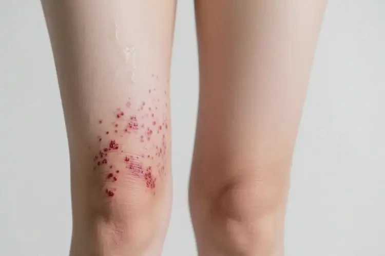 女性大腿出現(xiàn)濕疹可以治好嗎(圖2)