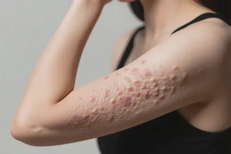 女人手臂上出湿疹可不可以根治(图1)