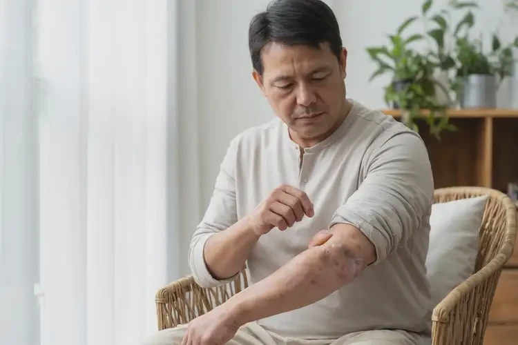 男人手臂长湿疹可不可以根治(图1)