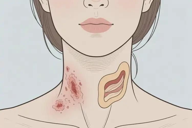 女性脖子上出濕疹可不可以根治(圖1)