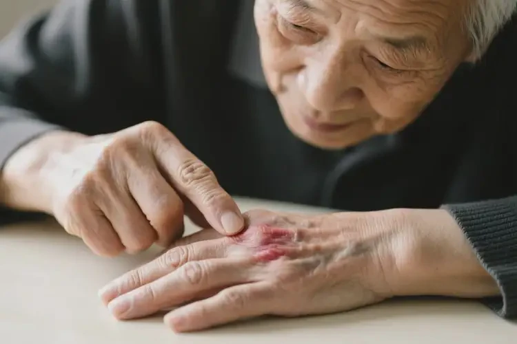 老人身上長濕疹可以治好嗎(圖1)