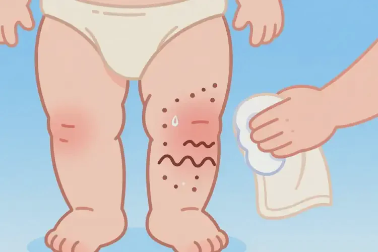嬰兒大腿上出現(xiàn)濕疹可以治好嗎(圖2)