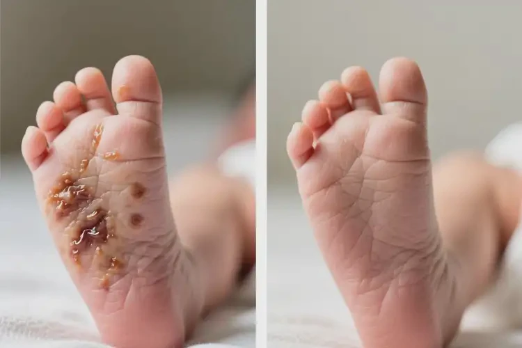 嬰兒腳上起濕疹可以治好嗎(圖2)