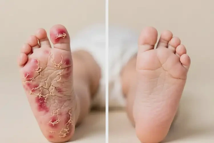 嬰兒腳上容易長濕疹可以治好嗎(圖1)