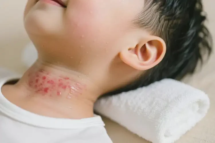 孩子脖子上出濕疹可以治好嗎(圖1)