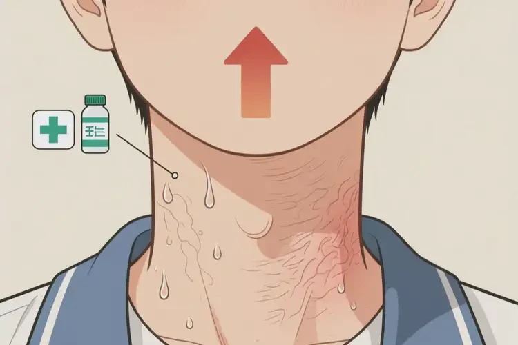 大學(xué)生脖子上出現(xiàn)濕疹可不可以根治(圖1)