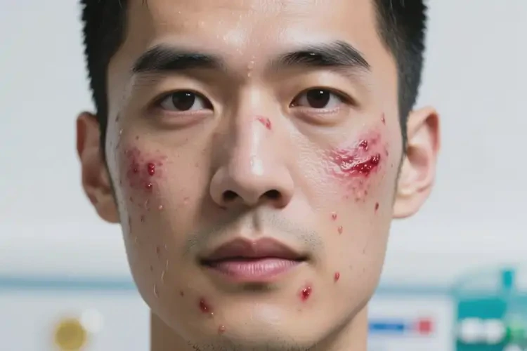 男人面部經(jīng)常長濕疹可不可以根治(圖1)