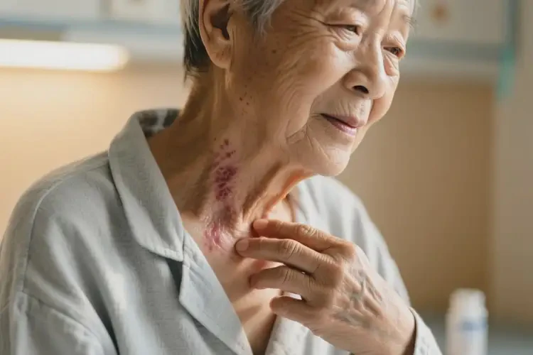 高齡老人臉上經(jīng)常起濕疹可不可以根治(圖1)