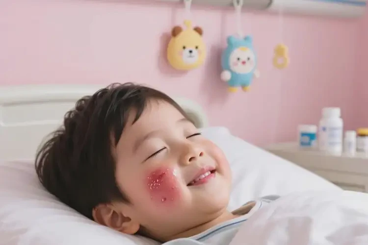 孩子臉上偶爾起濕疹可以治好嗎(圖1)