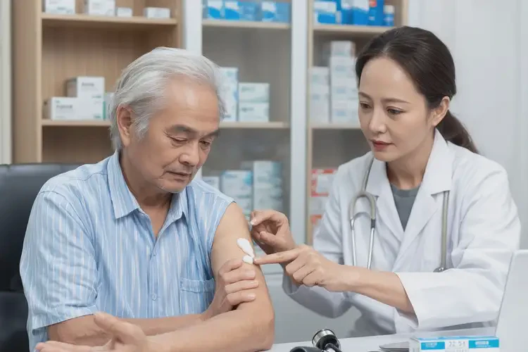 高齡老人手臂上出濕疹可不可以根治(圖1)