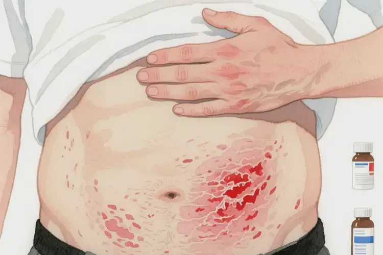 男性肚子上出現(xiàn)濕疹可不可以根治(圖1)