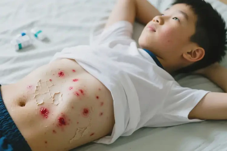 中学生肚子上出湿疹可不可以根治(图1)