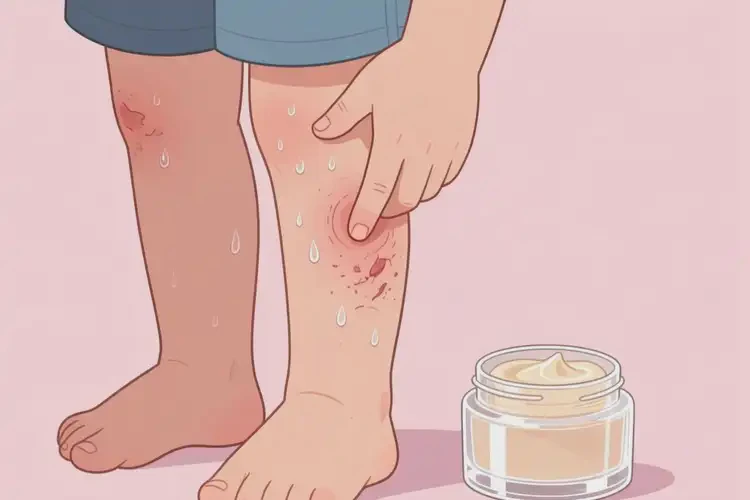 孩子小腿上容易長(zhǎng)濕疹可以治好嗎(圖1)