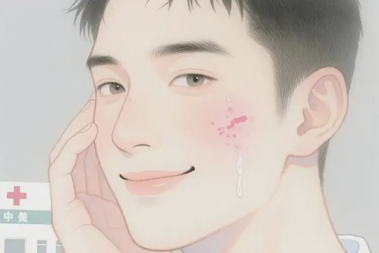 男性臉上偶爾長濕疹可以治好嗎(圖1)