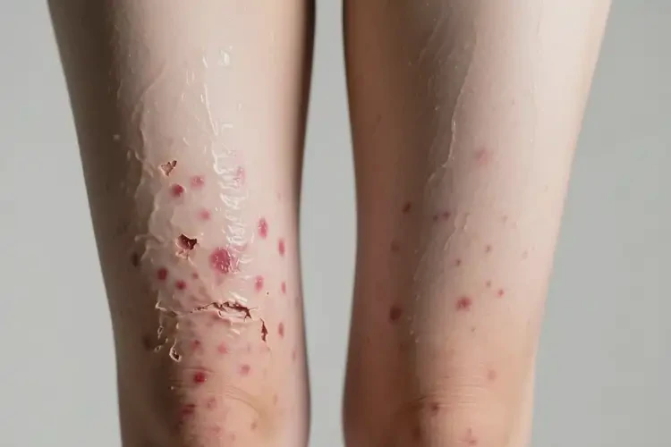 女性大腿上容易長(zhǎng)濕疹可以治好嗎(圖1)