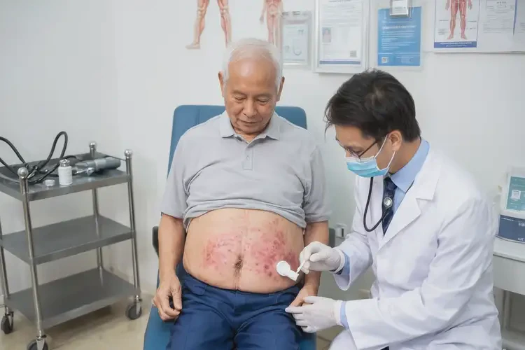 高齡老人肚子上出現(xiàn)濕疹可不可以根治(圖3)