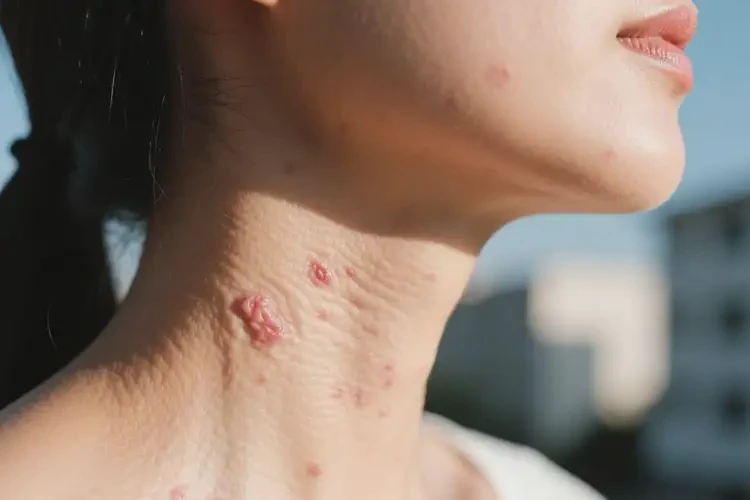 女人脖子出現(xiàn)濕疹可不可以根治(圖2)