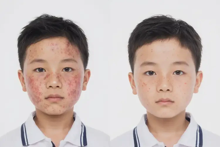 中學(xué)生臉上出現(xiàn)濕疹可不可以根治(圖1)