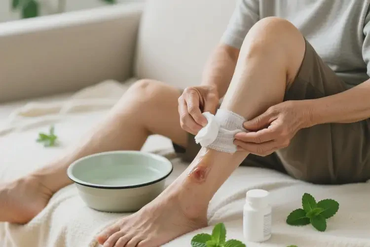 高齡老人小腿上出現(xiàn)濕疹可不可以根治(圖1)