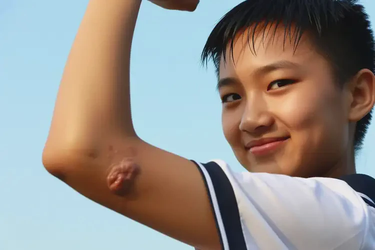 中學生手臂上出現(xiàn)濕疹可以治好嗎(圖1)