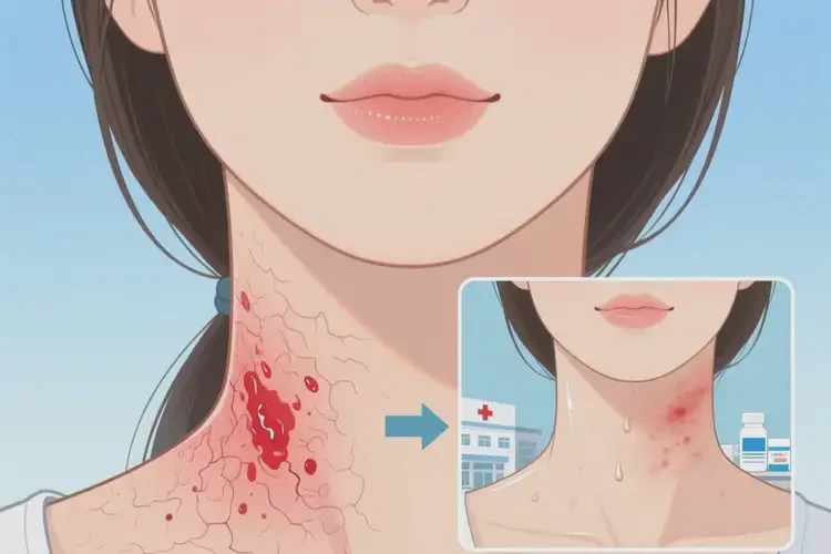 女性脖子長(zhǎng)濕疹可以治好嗎(圖2)